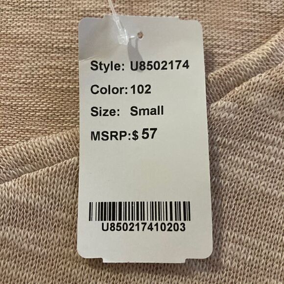 NWT Suzanne Betro Beige Knit Top Size S - Picture 8 of 9